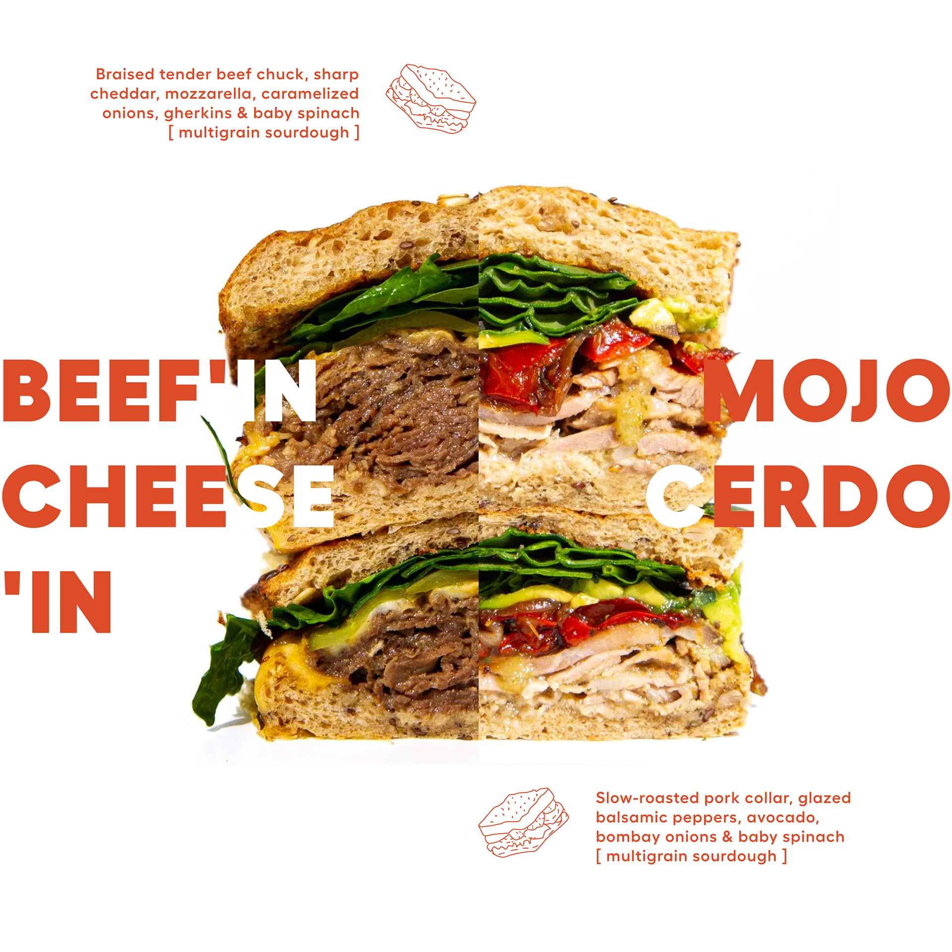 Beef and pork sandwich promotional artwork