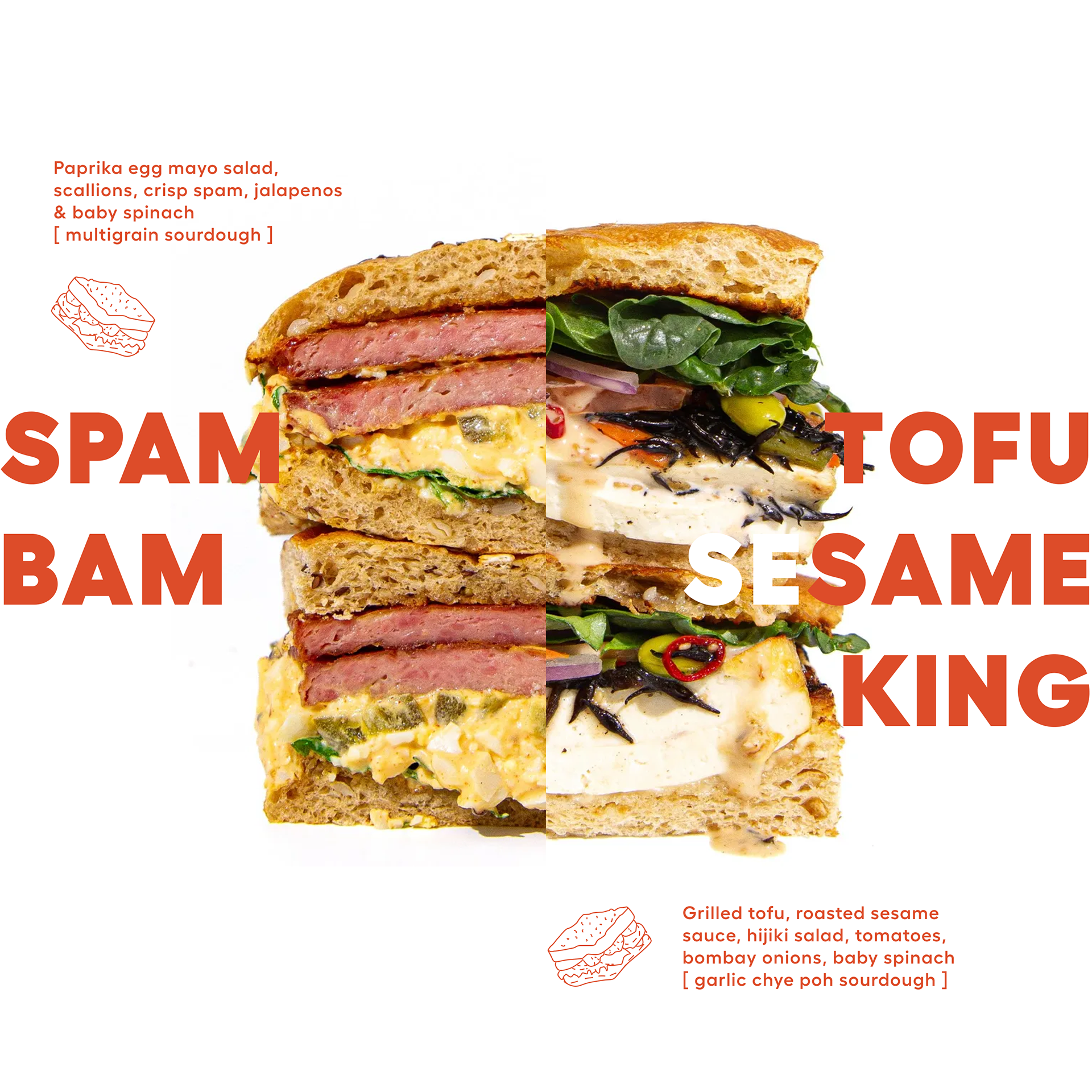 Spam and tofu sandwich promotional artwork
